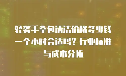 轻奢手拿包清洁价格多少钱一个小时合适吗？行业标准与成本分析