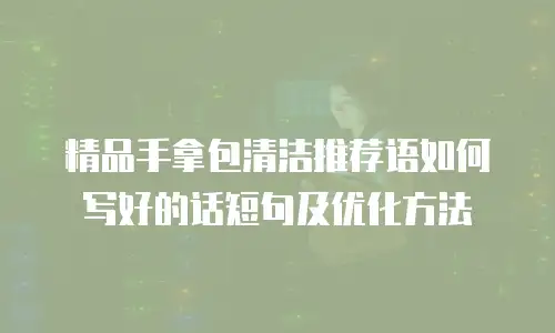 精品手拿包清洁推荐语如何写好的话短句及优化方法