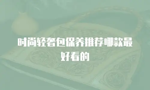 时尚轻奢包保养推荐哪款最好看的
