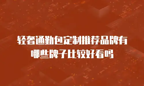 轻奢通勤包定制推荐品牌有哪些牌子比较好看吗