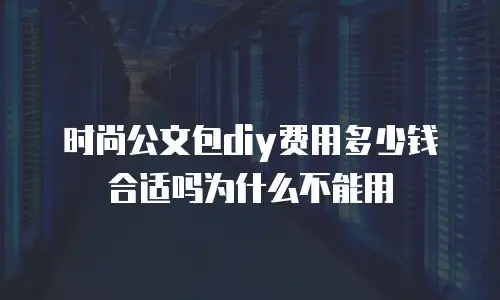 时尚公文包diy费用多少钱合适吗为什么不能用
