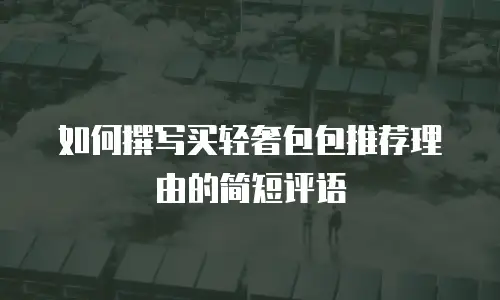 如何撰写买轻奢包包推荐理由的简短评语