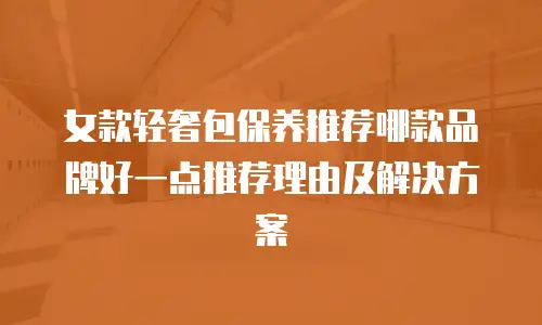 女款轻奢包保养推荐哪款品牌好一点推荐理由及解决方案