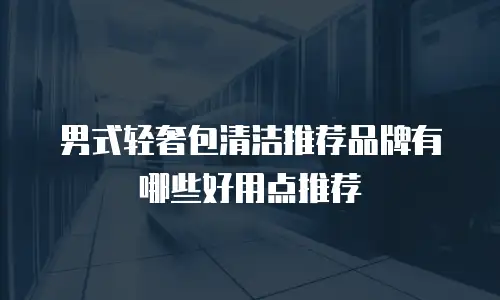 男式轻奢包清洁推荐品牌有哪些好用点推荐