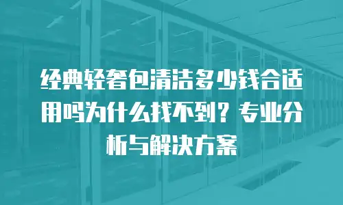 经典轻奢包清洁多少钱合适用吗为什么找不到？专业分析与解决方案