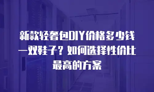 新款轻奢包DIY价格多少钱一双鞋子？如何选择性价比最高的方案