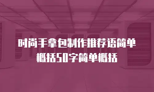 时尚手拿包制作推荐语简单概括50字简单概括