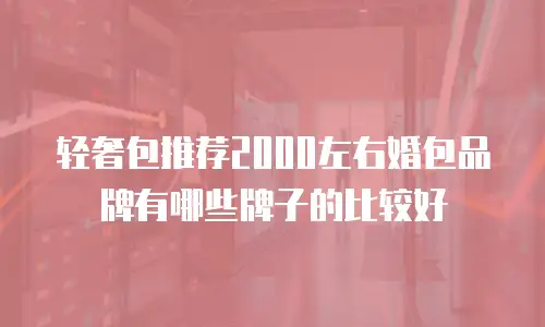 轻奢包推荐2000左右婚包品牌有哪些牌子的比较好