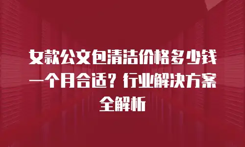 女款公文包清洁价格多少钱一个月合适？行业解决方案全解析