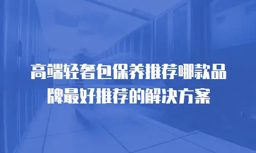 高端轻奢包保养推荐哪款品牌最好推荐的解决方案
