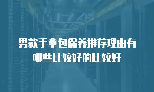 男款手拿包保养推荐理由有哪些比较好的比较好