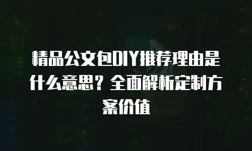 精品公文包DIY推荐理由是什么意思？全面解析定制方案价值