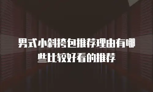 男式小斜挎包推荐理由有哪些比较好看的推荐