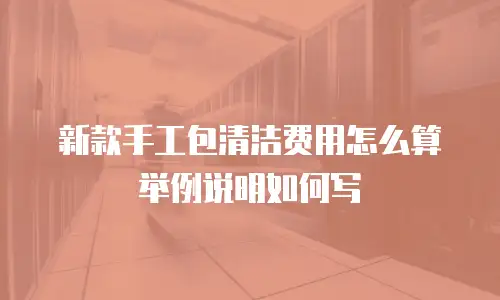 新款手工包清洁费用怎么算举例说明如何写