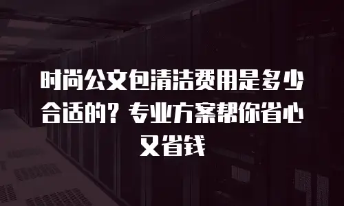 时尚公文包清洁费用是多少合适的？专业方案帮你省心又省钱