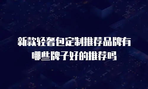 新款轻奢包定制推荐品牌有哪些牌子好的推荐吗