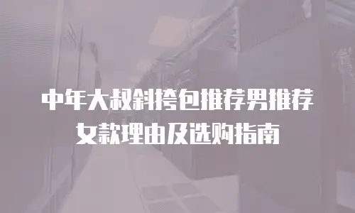中年大叔斜挎包推荐男推荐女款理由及选购指南