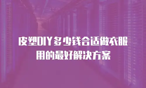 皮塑DIY多少钱合适做衣服用的最好解决方案