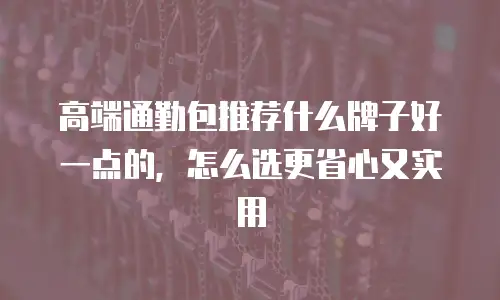 高端通勤包推荐什么牌子好一点的，怎么选更省心又实用
