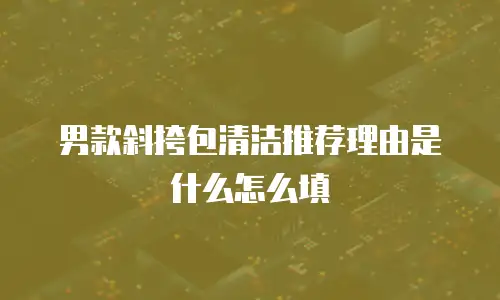 男款斜挎包清洁推荐理由是什么怎么填
