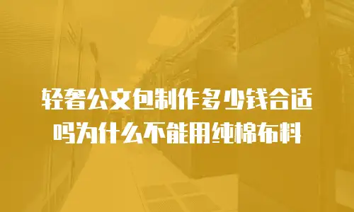 轻奢公文包制作多少钱合适吗为什么不能用纯棉布料