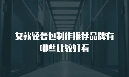 女款轻奢包制作推荐品牌有哪些比较好看