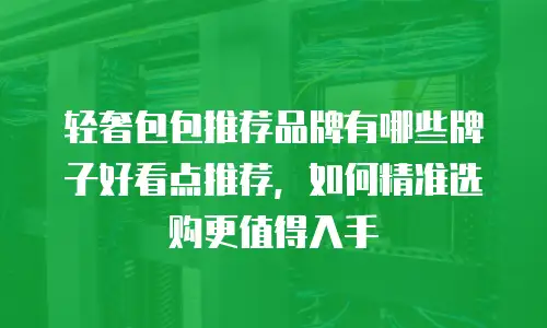 轻奢包包推荐品牌有哪些牌子好看点推荐，如何精准选购更值得入手