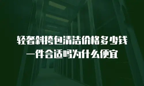 轻奢斜挎包清洁价格多少钱一件合适吗为什么便宜