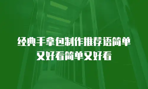 经典手拿包制作推荐语简单又好看简单又好看