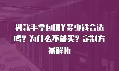 男款手拿包DIY多少钱合适吗？为什么不能买？定制方案解析