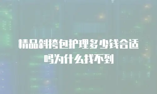 精品斜挎包护理多少钱合适吗为什么找不到