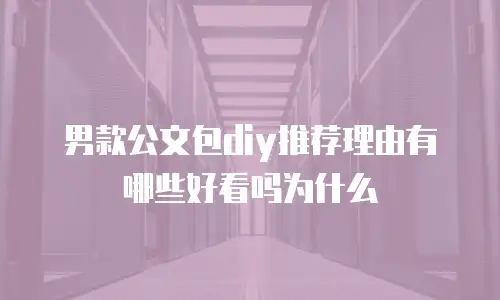 男款公文包diy推荐理由有哪些好看吗为什么