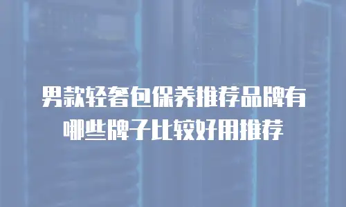 男款轻奢包保养推荐品牌有哪些牌子比较好用推荐