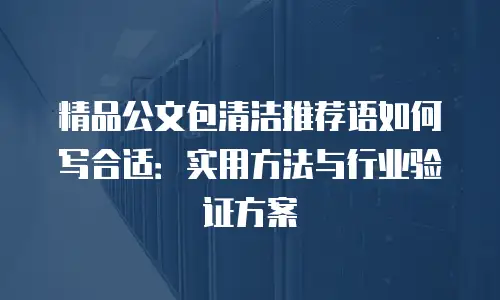 精品公文包清洁推荐语如何写合适：实用方法与行业验证方案