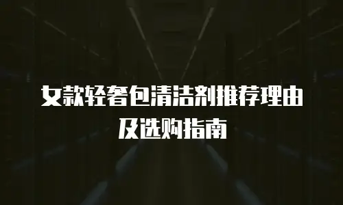 女款轻奢包清洁剂推荐理由及选购指南