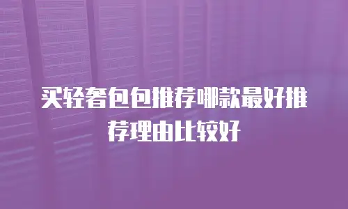 买轻奢包包推荐哪款最好推荐理由比较好