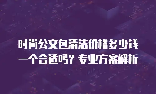 时尚公文包清洁价格多少钱一个合适吗？专业方案解析