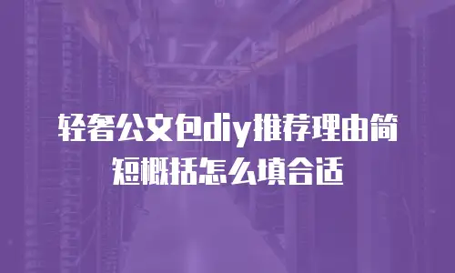 轻奢公文包diy推荐理由简短概括怎么填合适
