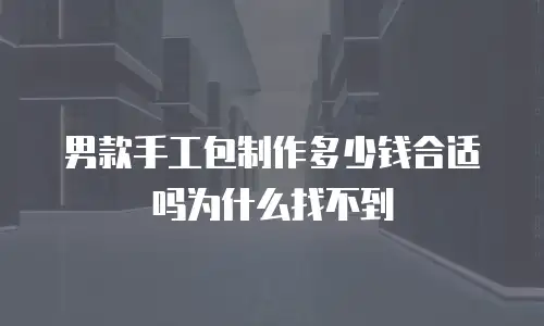 男款手工包制作多少钱合适吗为什么找不到