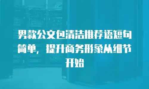 男款公文包清洁推荐语短句简单，提升商务形象从细节开始