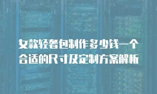 女款轻奢包制作多少钱一个合适的尺寸及定制方案解析