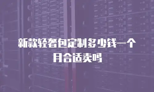 新款轻奢包定制多少钱一个月合适卖吗