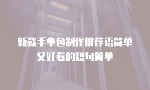 新款手拿包制作推荐语简单又好看的短句简单