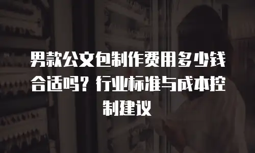 男款公文包制作费用多少钱合适吗？行业标准与成本控制建议