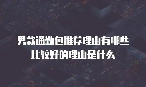 男款通勤包推荐理由有哪些比较好的理由是什么