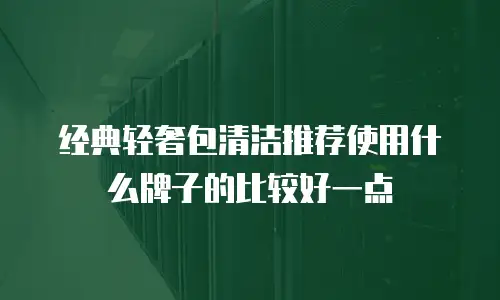 经典轻奢包清洁推荐使用什么牌子的比较好一点