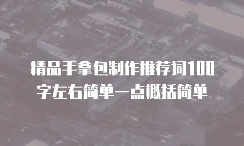 精品手拿包制作推荐词100字左右简单一点概括简单