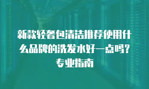 新款轻奢包清洁推荐使用什么品牌的洗发水好一点吗？专业指南