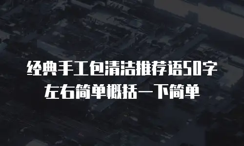 经典手工包清洁推荐语50字左右简单概括一下简单