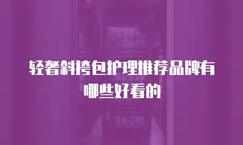 轻奢斜挎包护理推荐品牌有哪些好看的